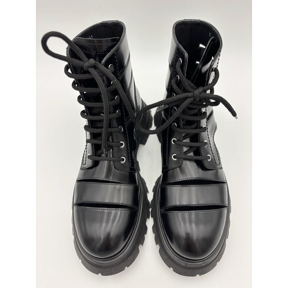 Alexander McQueen Wander Leather Cutout Combat Boots Black Size 39 / 9 - Picture 3 of 16